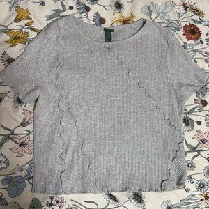 Wild Fable Gray Ribbed Crop Top